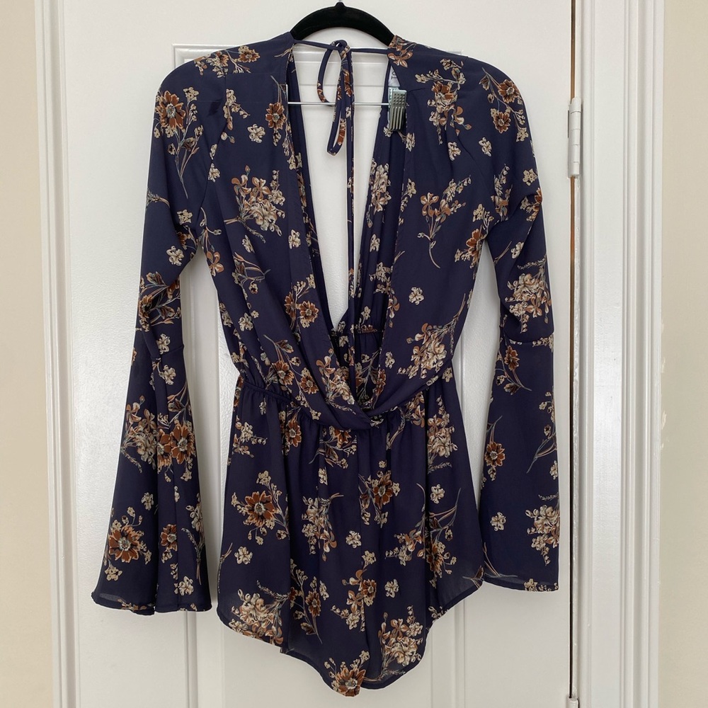 Lucia Floral Print Long Sleeve Romper